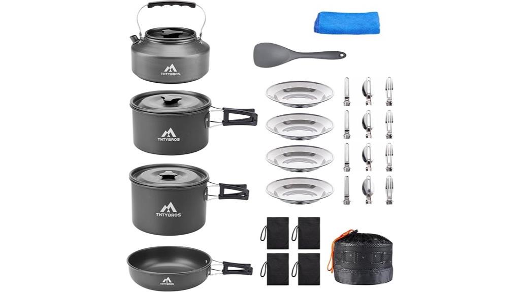complete camping cookware set