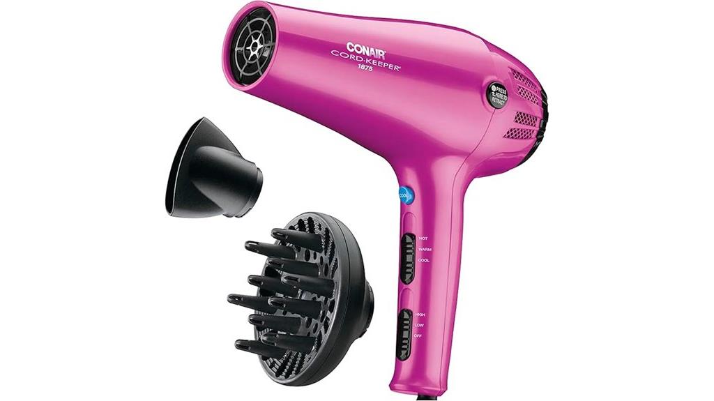 conair 1875w retractable dryer