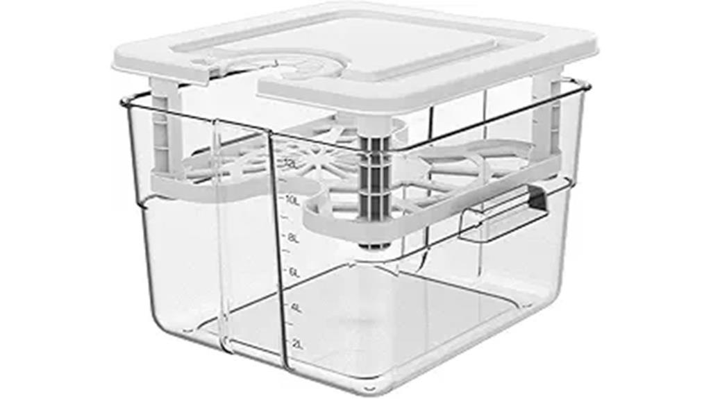 container with lid and rack