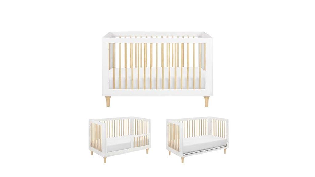convertible white natural crib