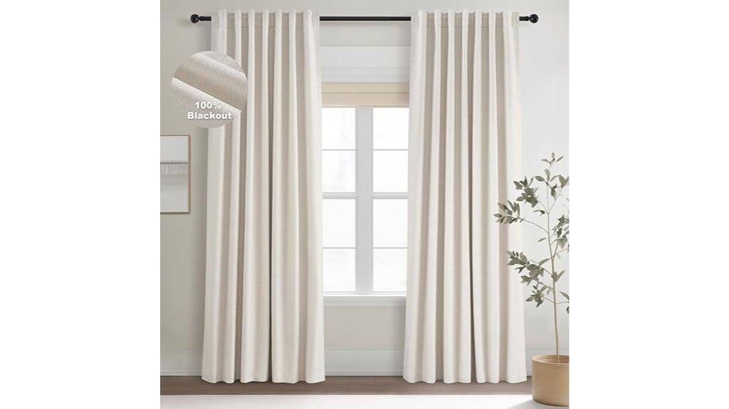 cream linen blackout curtains