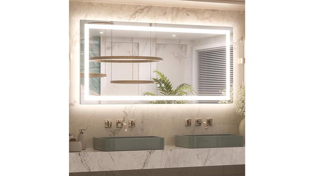 dimmable anti fog bathroom mirror