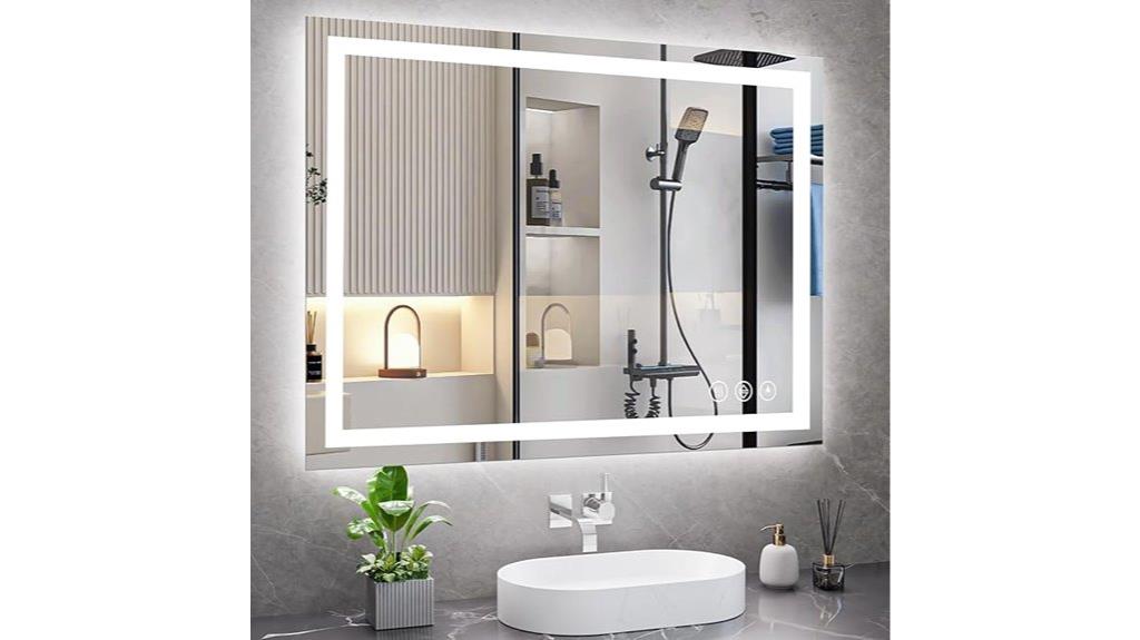 dimmable anti fog mirror