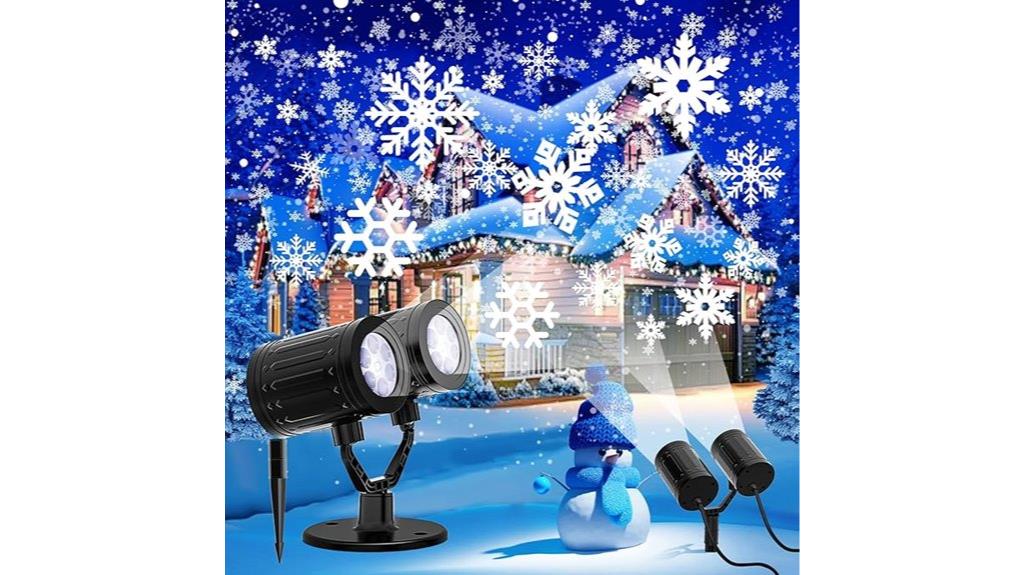 double head snowflake projector