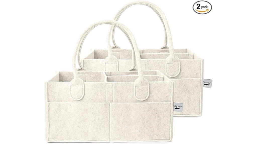 double pack beige diaper organizer
