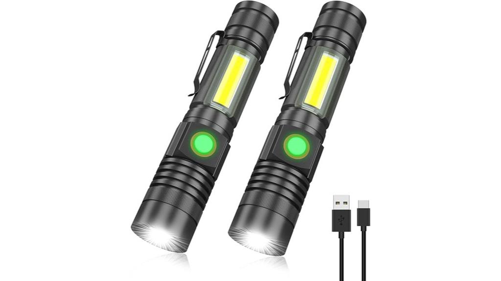 dual usb magnetic led flashlights