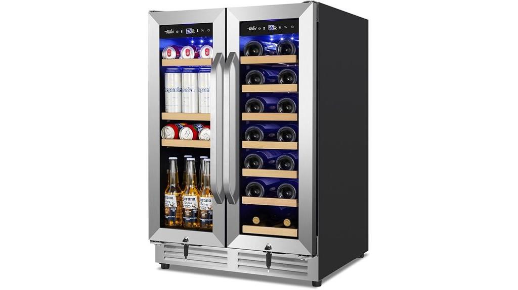 dual zone glass beverage cooler