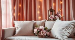 dusty pink and mauve accents