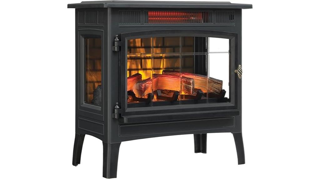 electric stove with flame