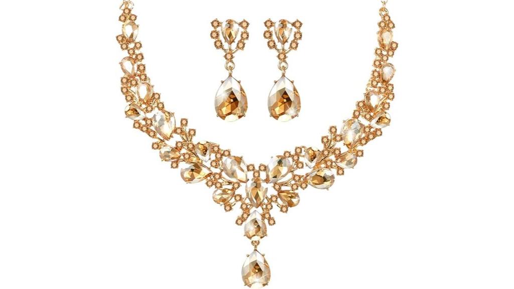 elegant crystal jewelry set