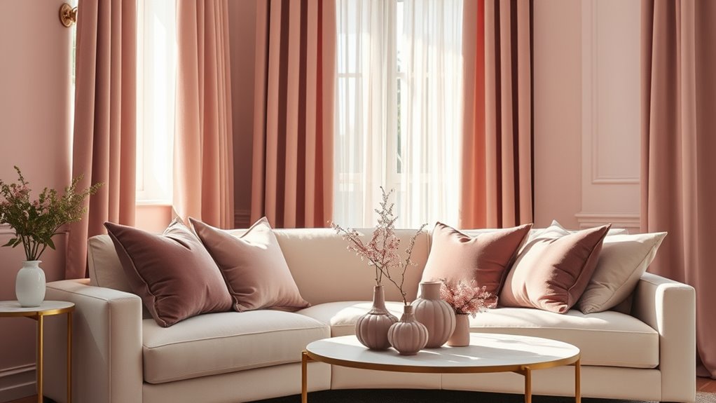 elegant pink mauve accents