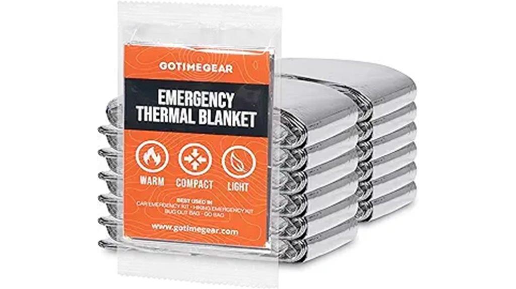 emergency blankets 12 pack