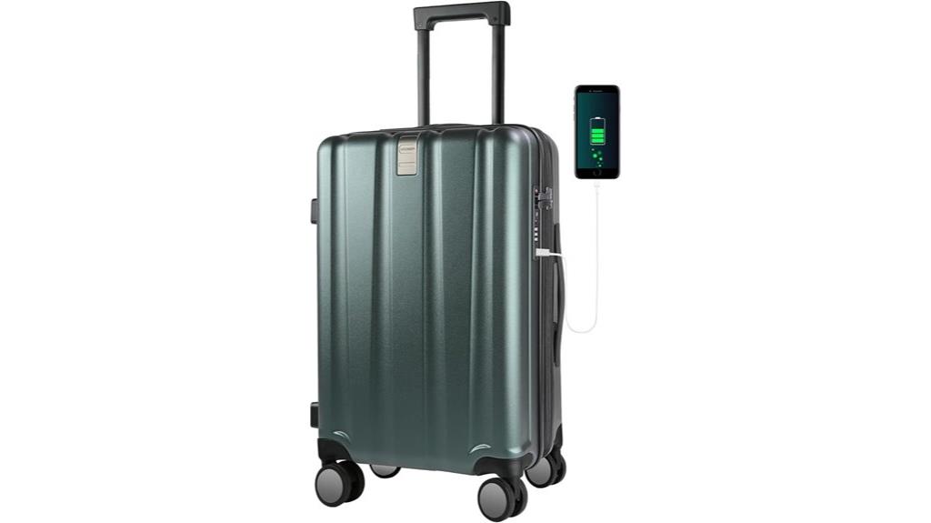 expandable spinner luggage with tsa