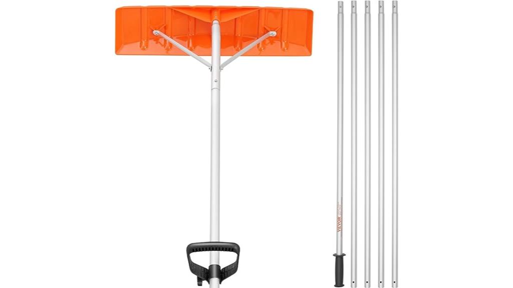 extended aluminum snow rake
