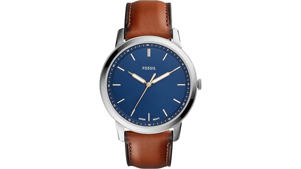 fossil minimalist stainless leather