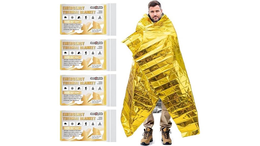 four pack emergency blankets