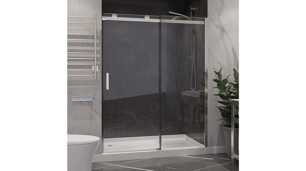 frameless brushed nickel shower