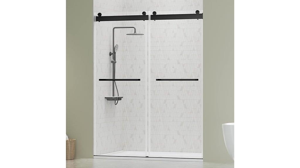frameless double sliding shower