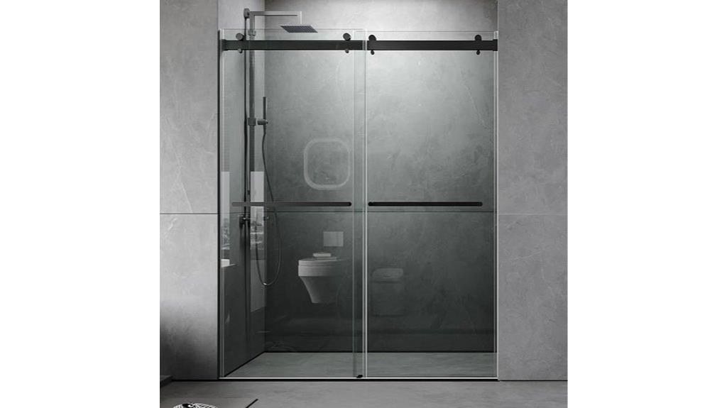 frameless double sliding shower