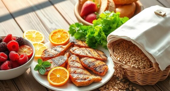 fruits proteins whole grains