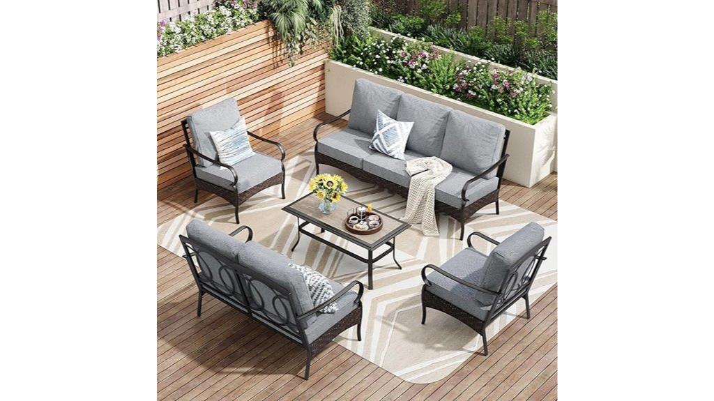 grey 5 piece patio set