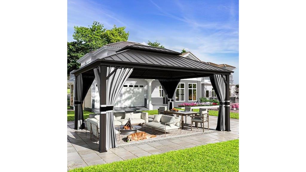 hardtop gazebo with mosquito netting