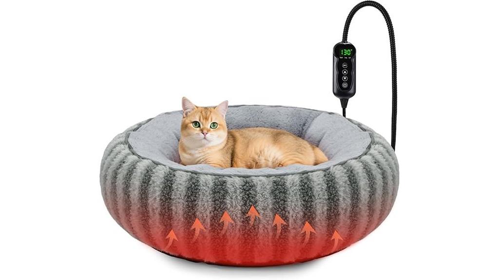 heated indoor donut bed