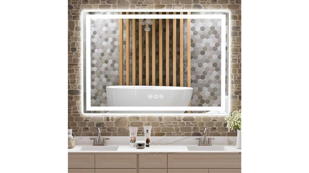 illuminated fog free mirror