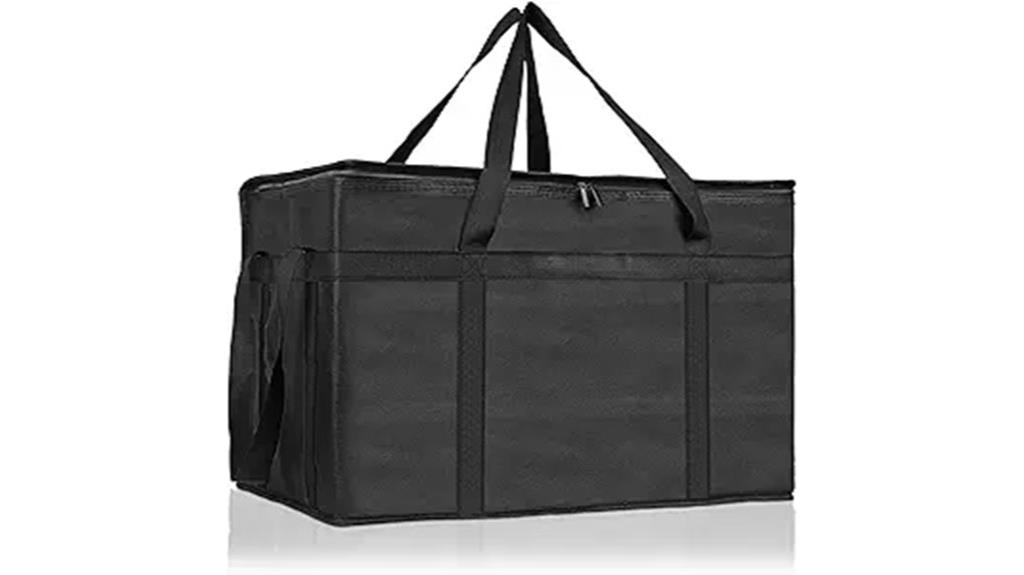 insulated black food bag