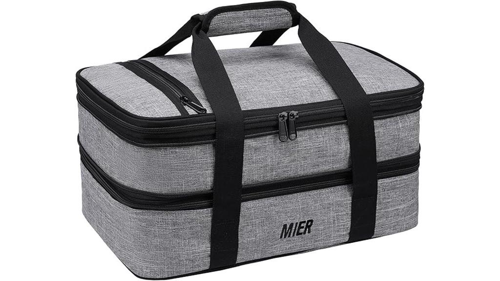 insulated double casserole tote