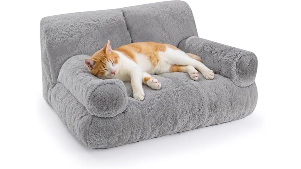 large cat bed with bolster