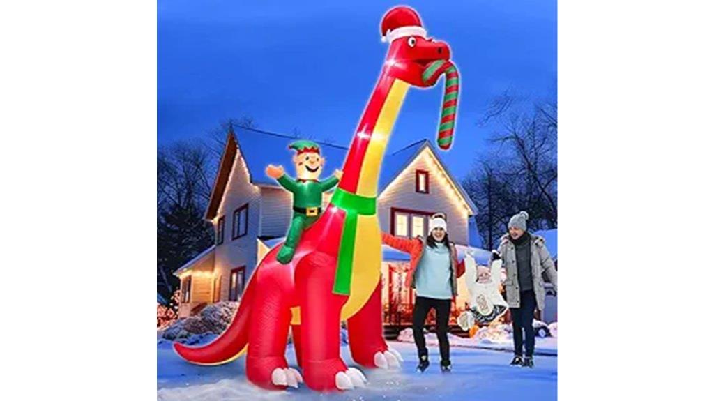 large festive inflatable dinosaur