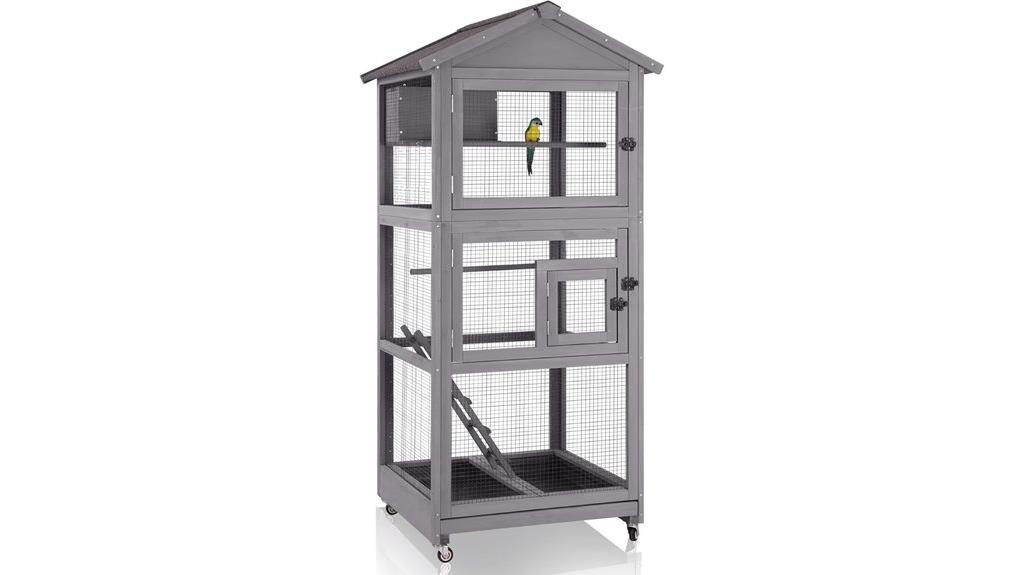 large outdoor wooden bird cage