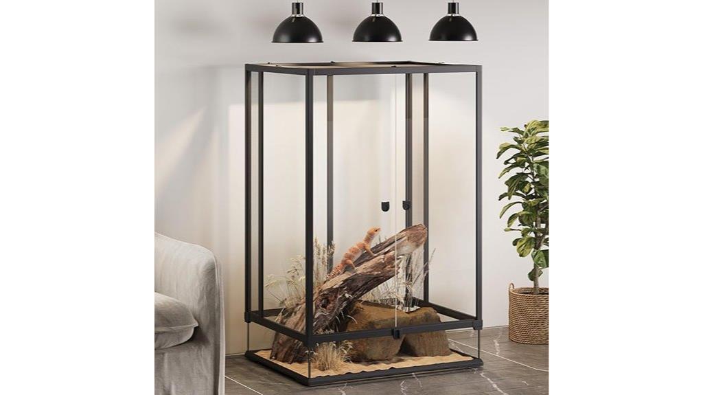 large reptile terrarium with top vent