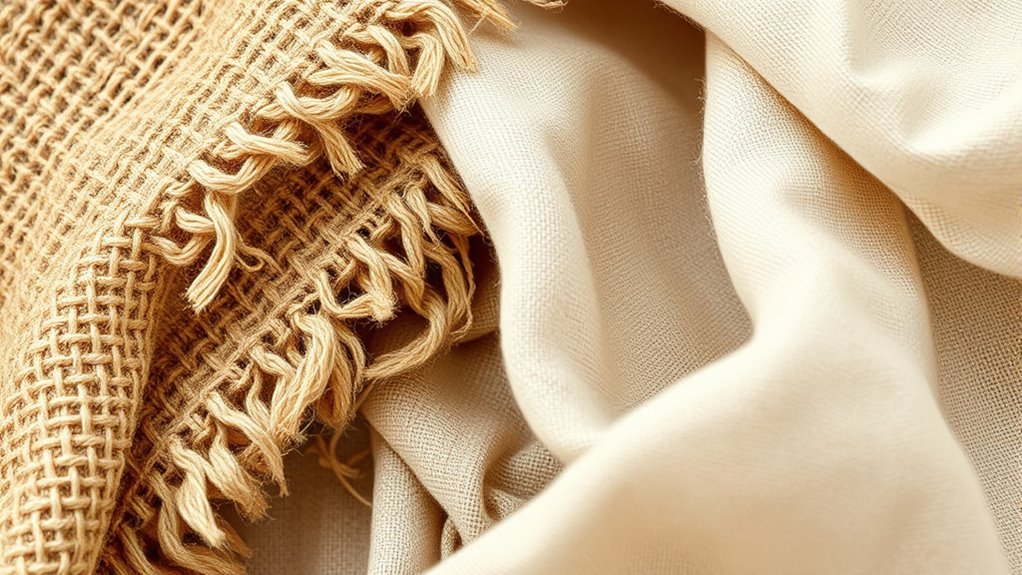 layered natural fabric textures