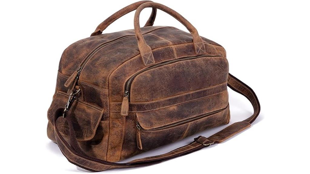 leather travel duffel bag