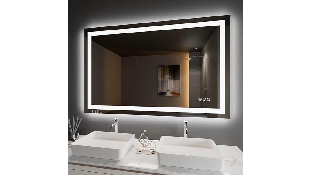 led bathroom mirror features
