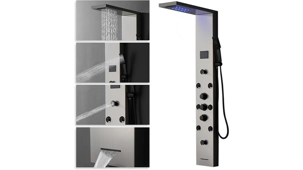 led brushed nickel shower