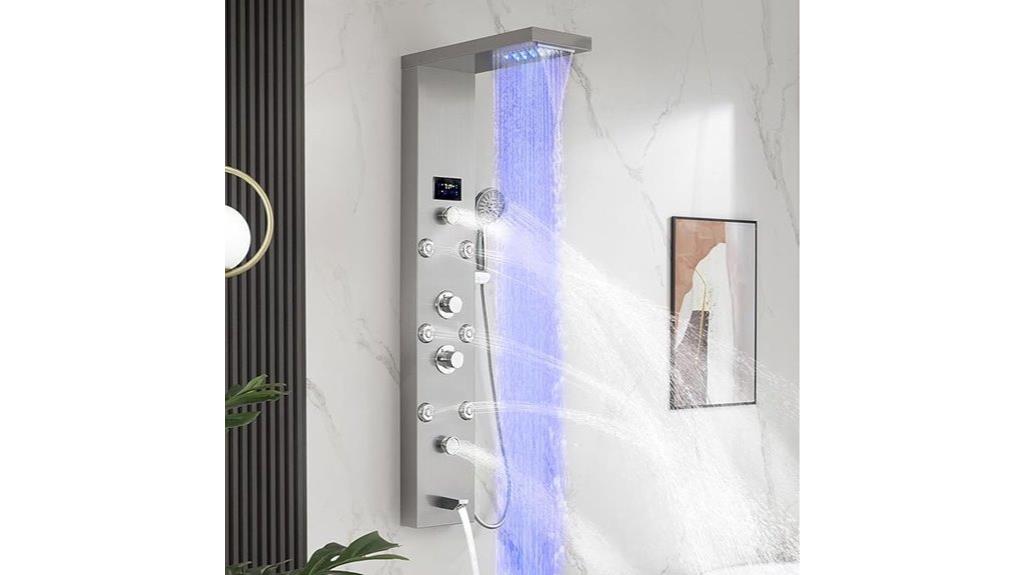 led shower panel features
