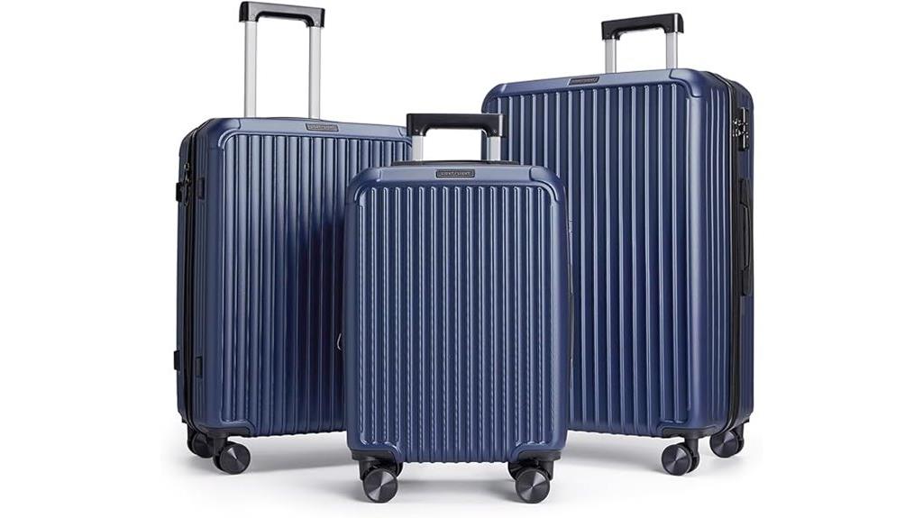 lightweight 3 piece suitcase set