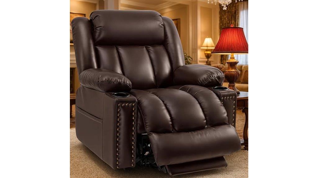luxury brown massage recliner