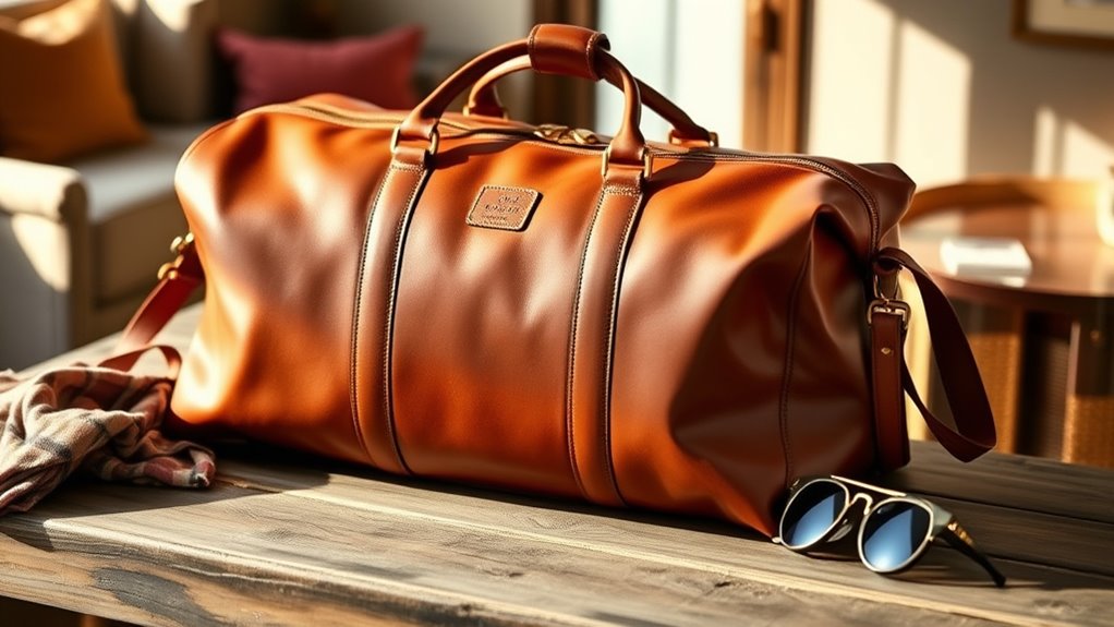 luxury leather travel bags