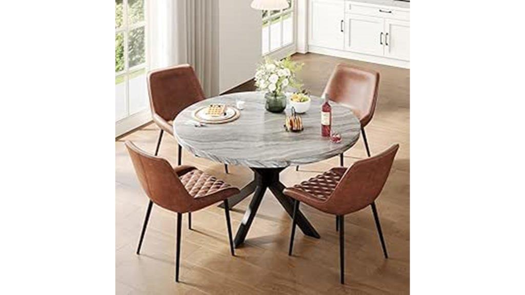 marble top round dining