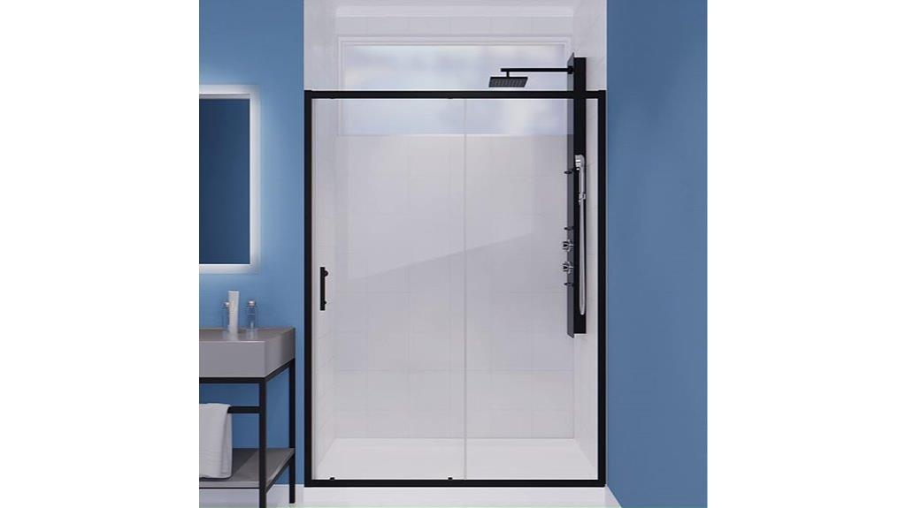 matte black framed shower