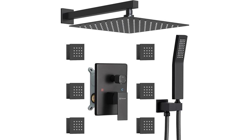 matte black shower system