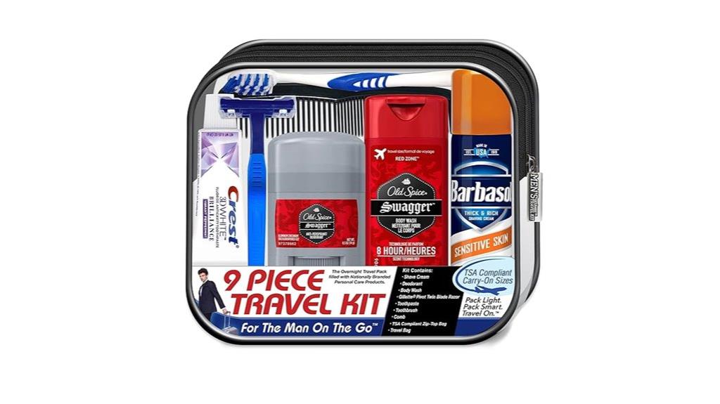 men s 9 piece travel kit
