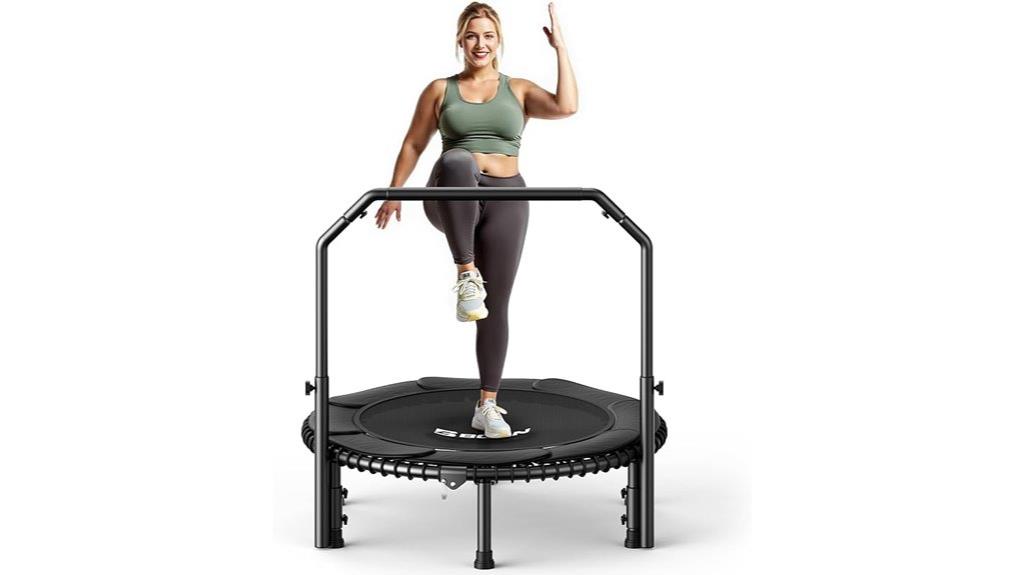 mini rebounder trampoline with bar