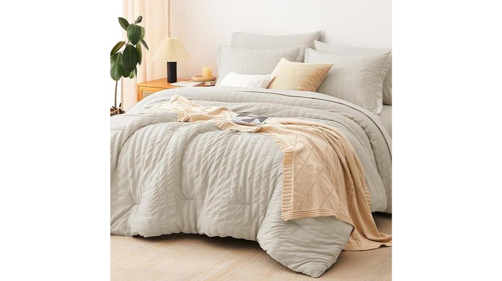 oatmeal seersucker king comforter