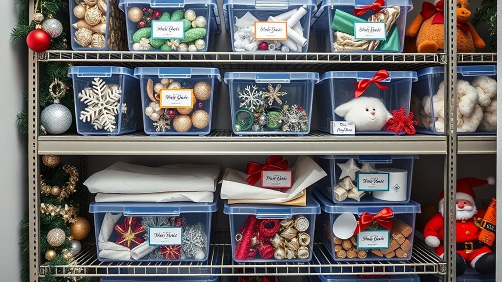 organized fragile ornament storage