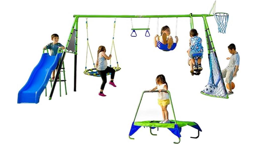 outdoor playset with sports equipment